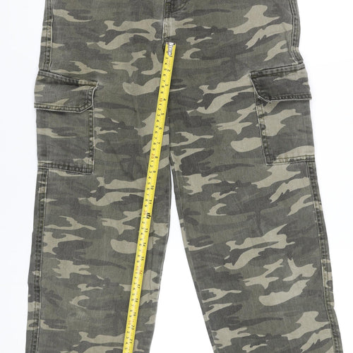 New Look Women’s Green Camouflage Cargo Jeans Size 10 Cotton