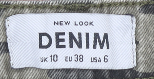 New Look Women’s Green Camouflage Cargo Jeans Size 10 Cotton