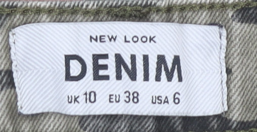 New Look Women’s Green Camouflage Cargo Jeans Size 10 Cotton