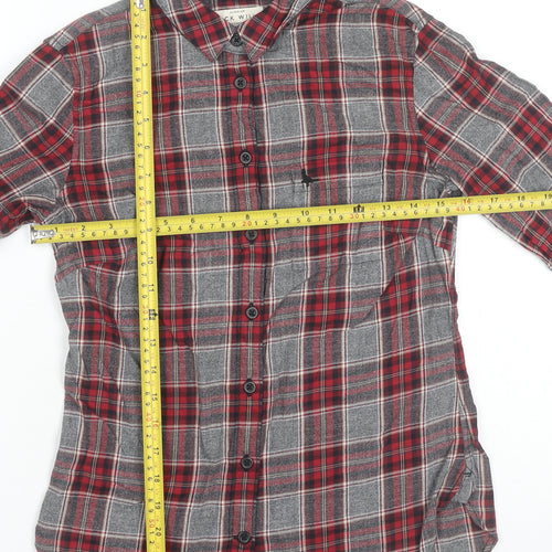 Jack Wills Womens Red Plaid Cotton Button-Up Shirt Size 6