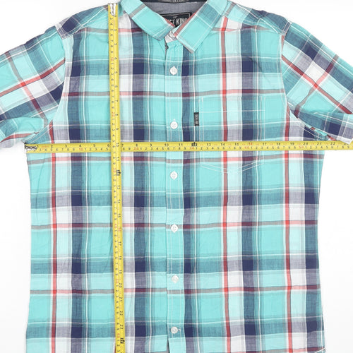Drift King Men's Multicoloured Plaid Cotton Short Sleeve Shirt L 41"-44"