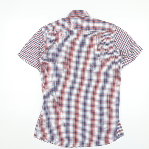 Cedar Wood State Men's Multicoloured Checked Short Sleeve Shirt Size 15 Slim Fit