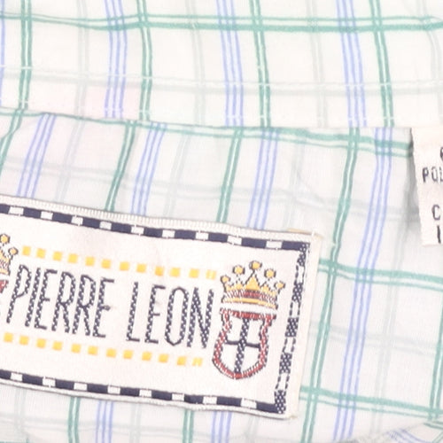 Pierre Leon Men's Multicoloured Check Long Sleeve Dress Shirt Size 15 Regular