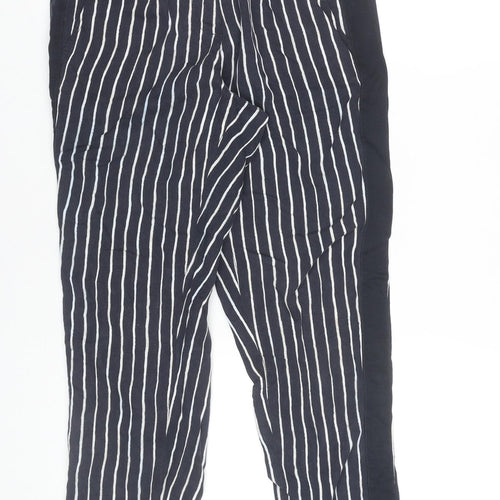 Armani Exchange Womens Black Striped 2XS Chino Trousers