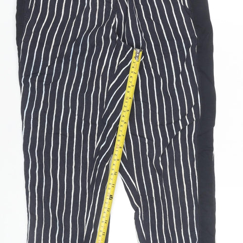 Armani Exchange Womens Black Striped 2XS Chino Trousers