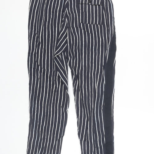 Armani Exchange Womens Black Striped 2XS Chino Trousers