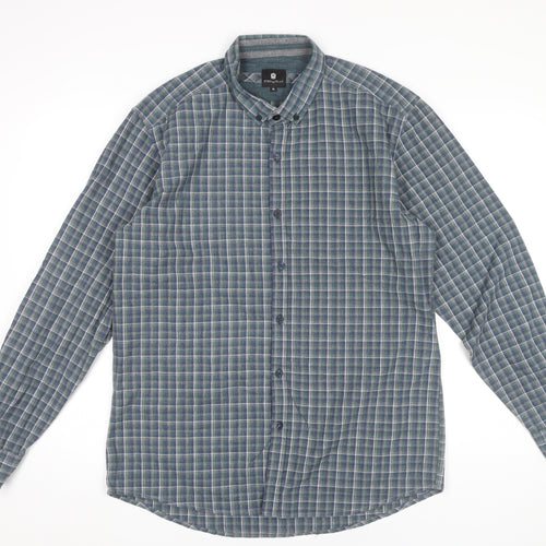 Steel & Jelly Men's Blue XL Button-Down Check Flannel Shirt