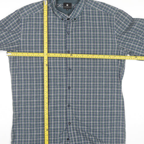 Steel & Jelly Men's Blue XL Button-Down Check Flannel Shirt