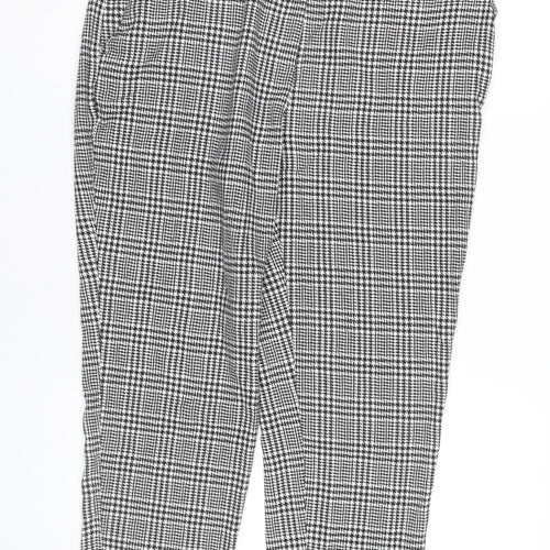 Dorothy Perkins Women’s Black Check Tapered Trousers UK 14 Slim Fit
