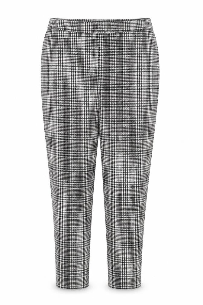Dorothy Perkins Women’s Black Check Tapered Trousers UK 14 Slim Fit