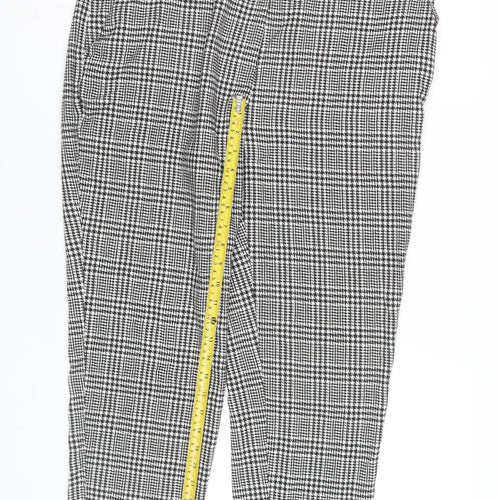Dorothy Perkins Women’s Black Check Tapered Trousers UK 14 Slim Fit