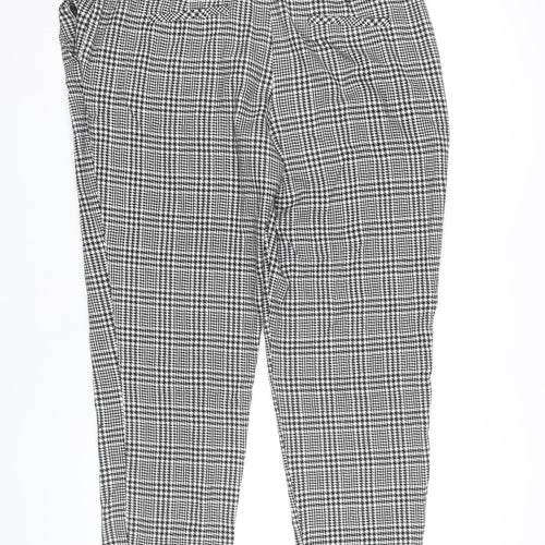 Dorothy Perkins Women’s Black Check Tapered Trousers UK 14 Slim Fit