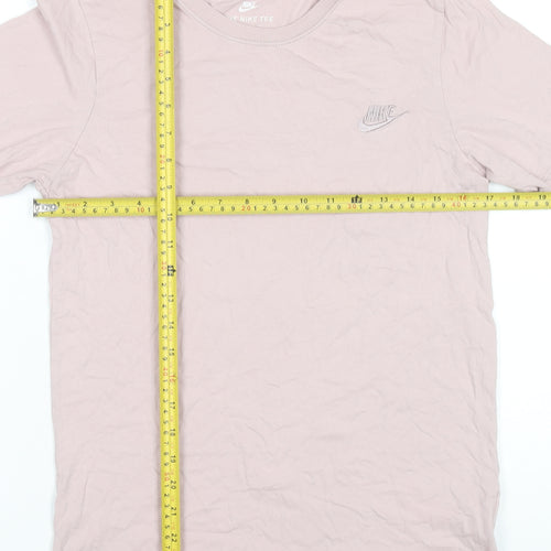 Nike Womens Pink Short Sleeve Athletic Fit Cotton T-Shirt Size S