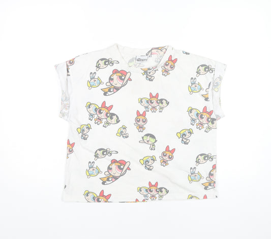 The Powerpuff Girls Women White Size 12 Cartoon Nightshirt T-Shirt