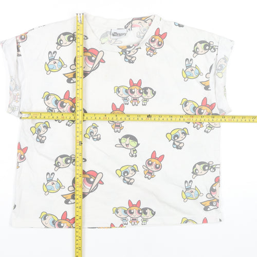 The Powerpuff Girls Women White Size 12 Cartoon Nightshirt T-Shirt