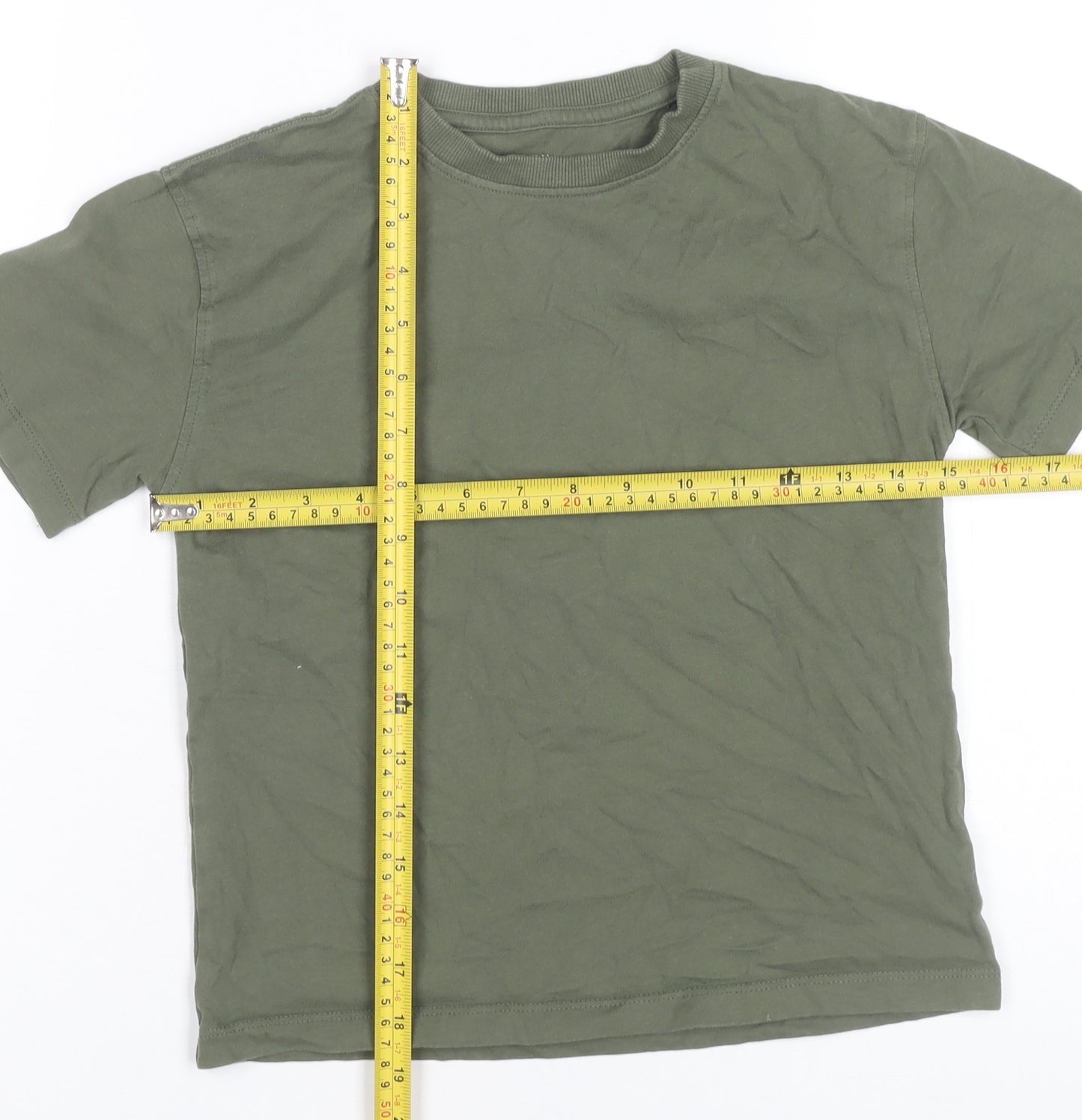 John Lewis Boys Green 9 Years Cotton Short Sleeve Basic T-Shirt