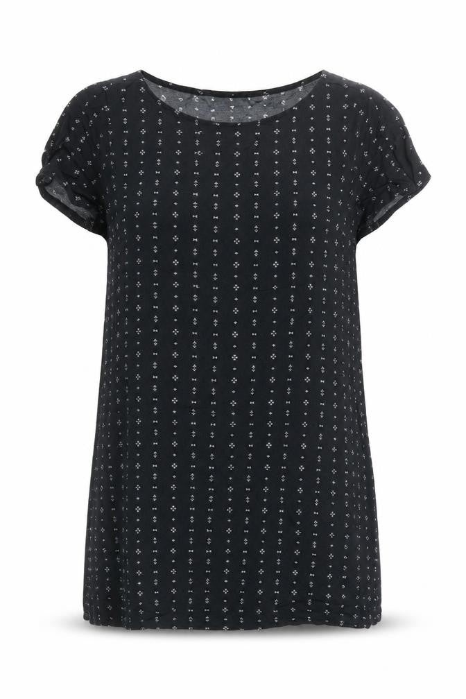 H&M Women Black Shift Dress Size 10 Short Sleeve Knee Length