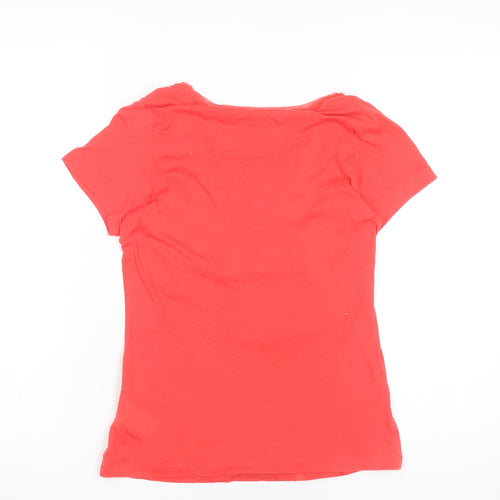 Reebok Womens Red XS Activewear T-Shirt Scoop Neck Gym Top