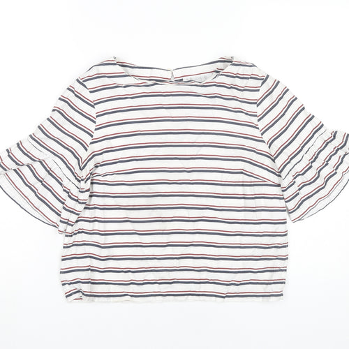 Forever New Womens Striped Blouse Size 10 Multicoloured Flared Sleeve