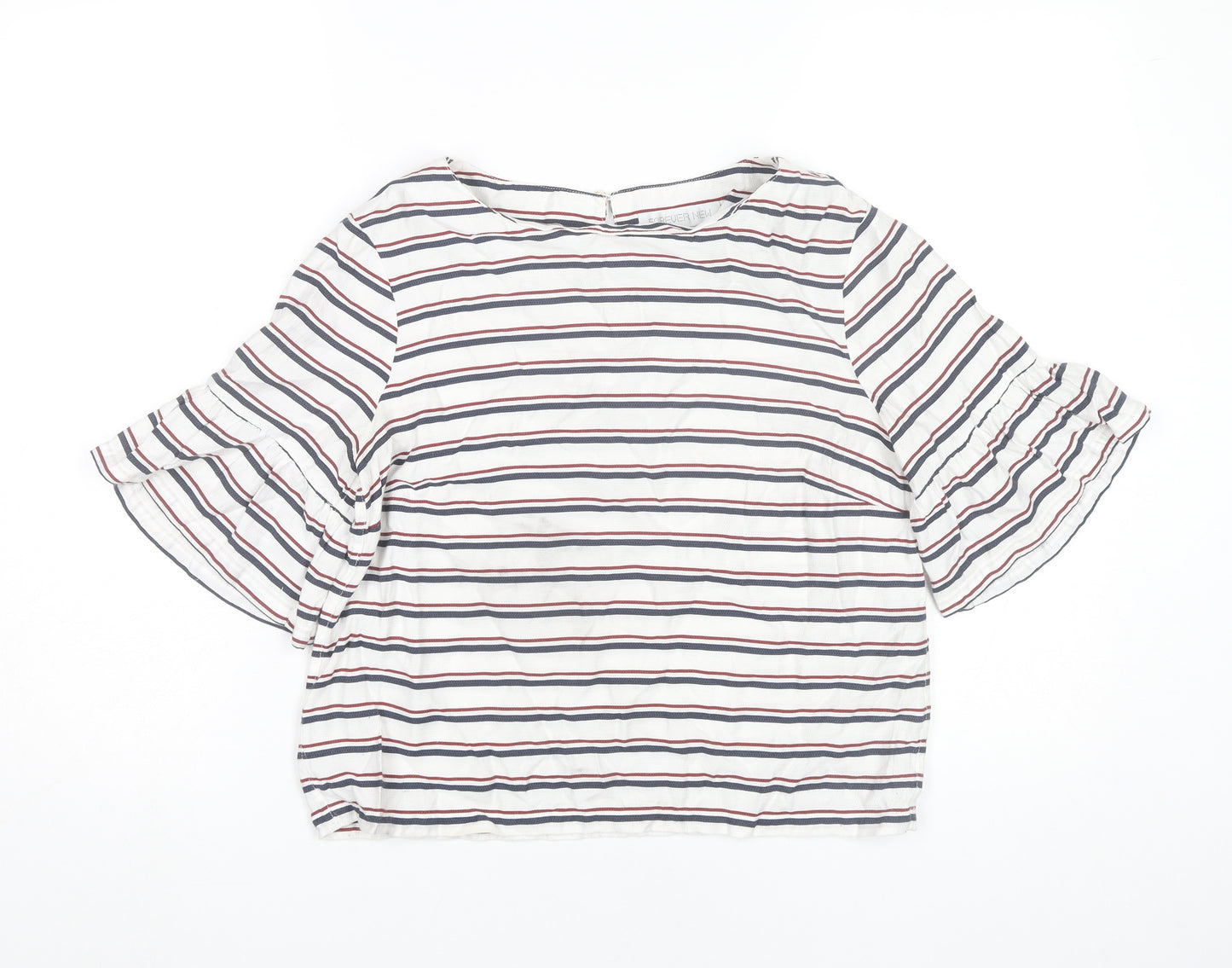 Forever New Womens Striped Blouse Size 10 Multicoloured Flared Sleeve