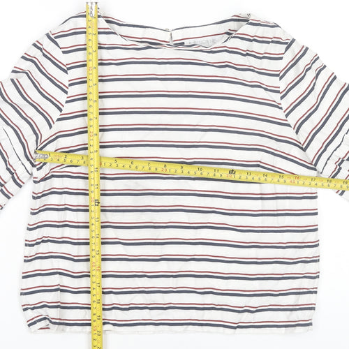 Forever New Womens Striped Blouse Size 10 Multicoloured Flared Sleeve