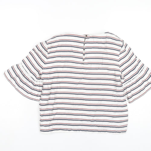 Forever New Womens Striped Blouse Size 10 Multicoloured Flared Sleeve