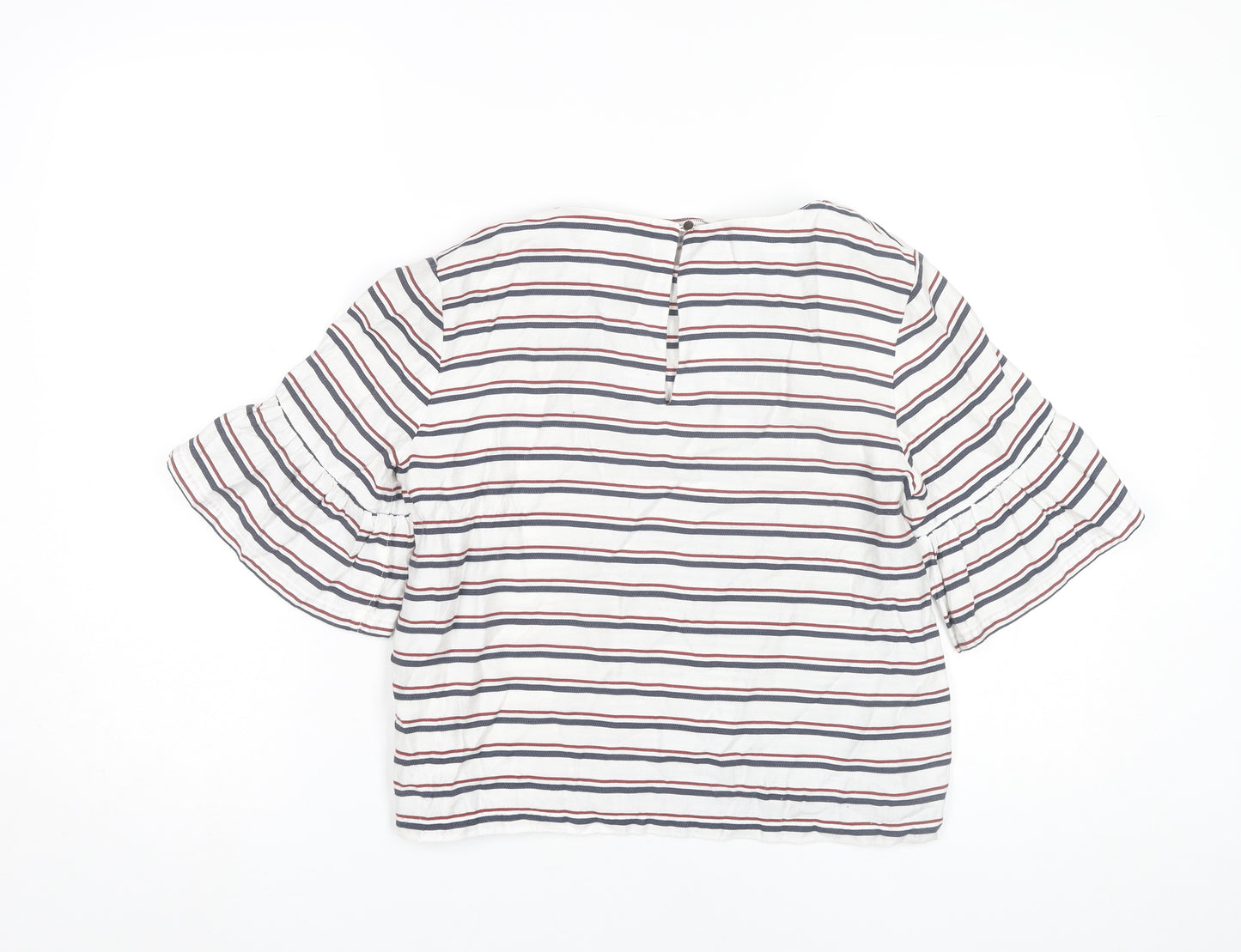 Forever New Womens Striped Blouse Size 10 Multicoloured Flared Sleeve