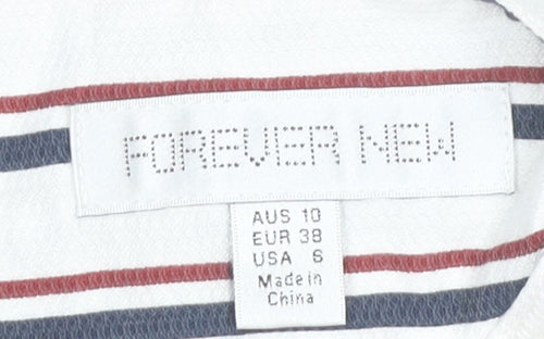 Forever New Womens Striped Blouse Size 10 Multicoloured Flared Sleeve