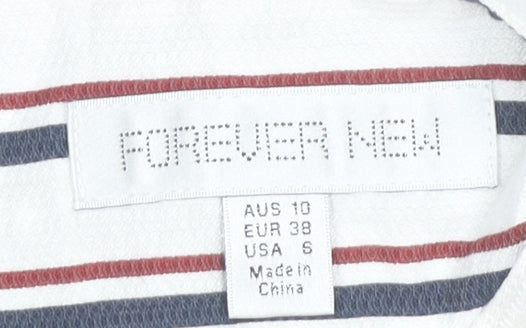 Forever New Womens Striped Blouse Size 10 Multicoloured Flared Sleeve
