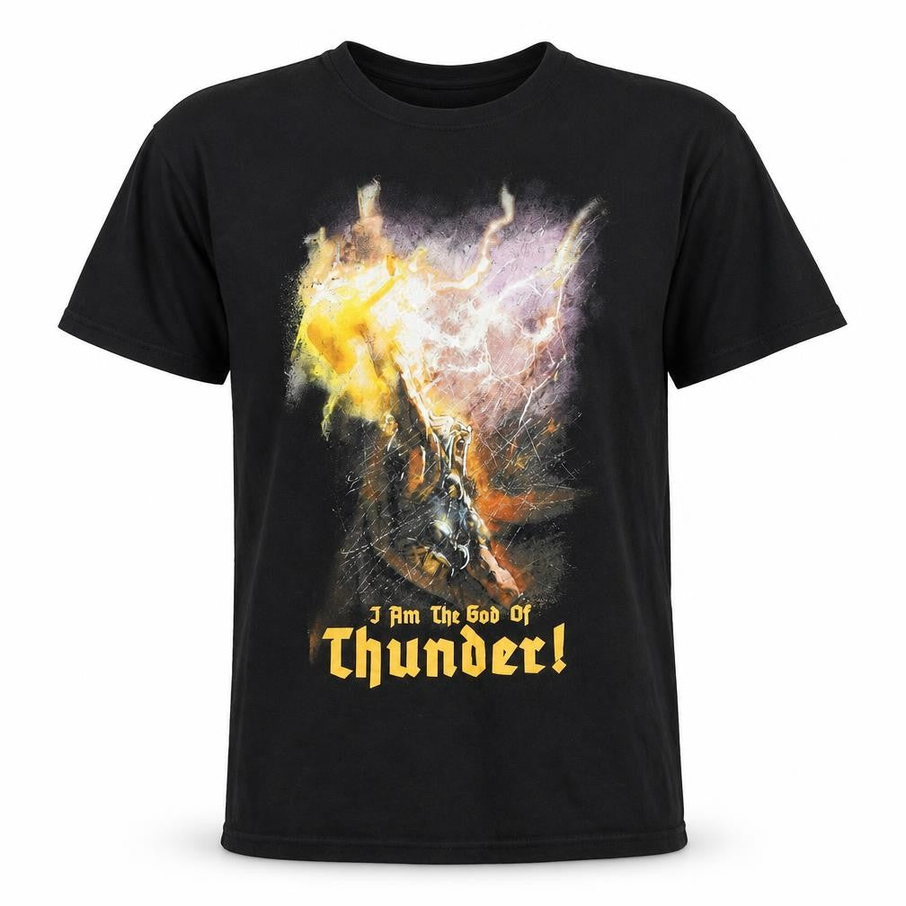Marvel Thor God of Thunder Men's XL Black Graphic T-Shirt
