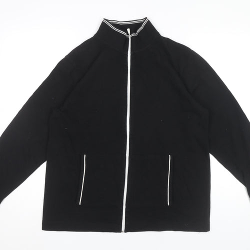 Villager Sport Men’s Black Full Zip Sweatshirt M Cotton Blend