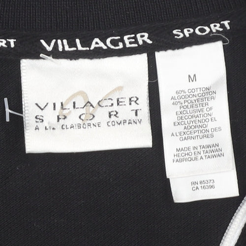 Villager Sport Men’s Black Full Zip Sweatshirt M Cotton Blend