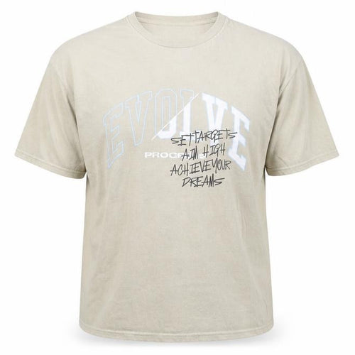 New Look Men Beige Graphic Logo Cotton T-Shirt Size L