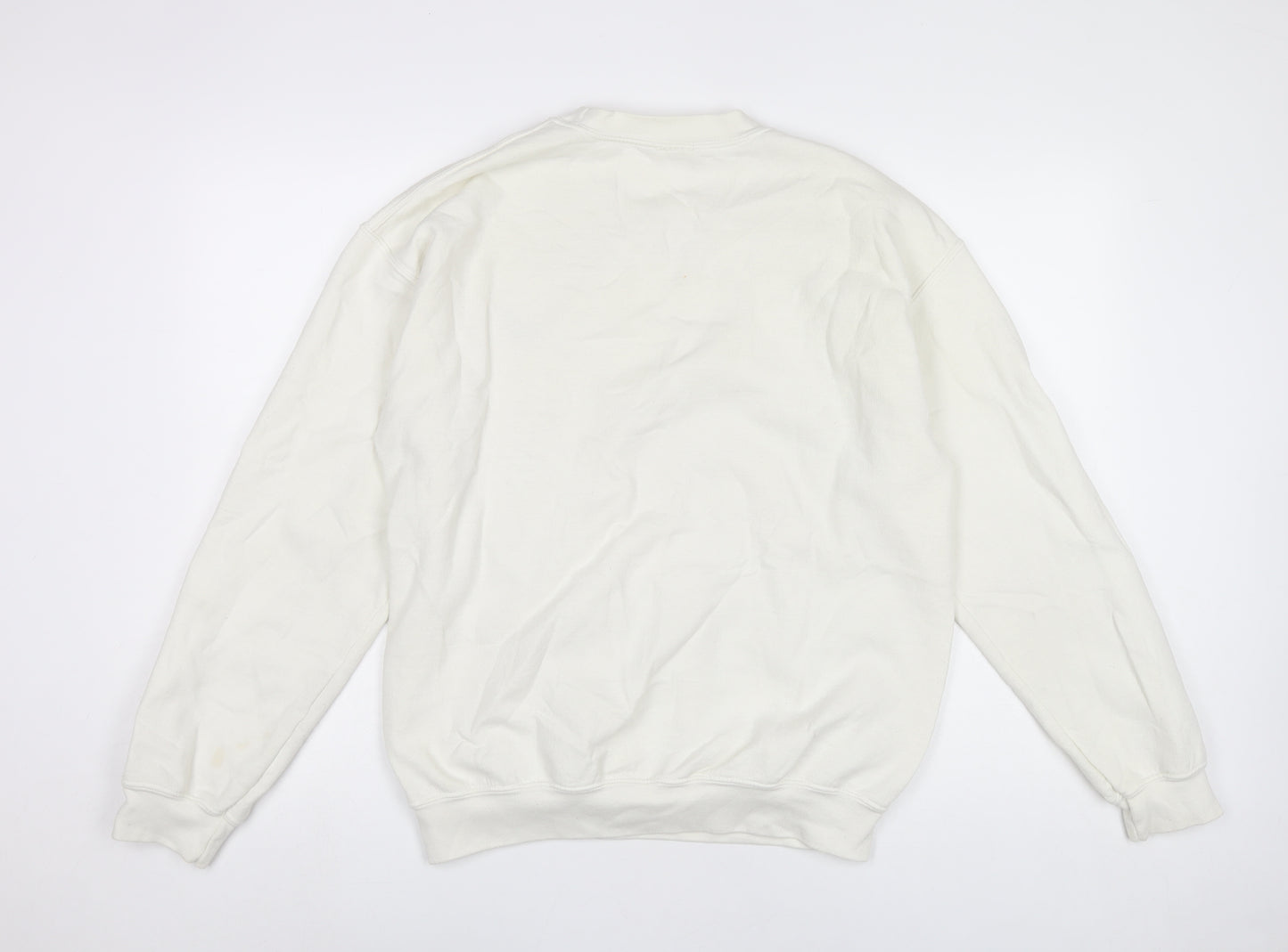 G&G Unisex White Medium Pullover Sweatshirt with Logo