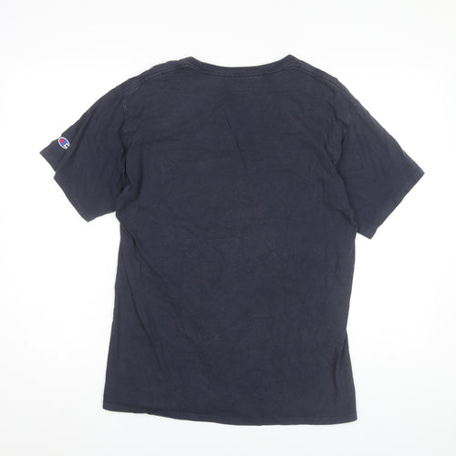 Champion Men’s Blue Medium Logo Crew Neck Short Sleeve T-Shirt