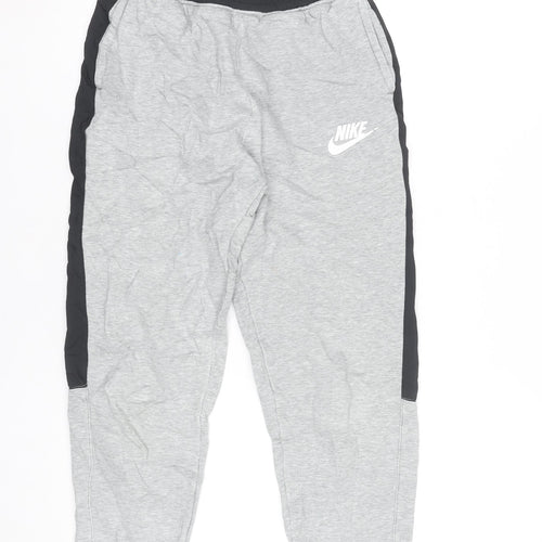 Nike Boys Grey Jogger Trousers XL 158-170cm Elastic Waist Pockets Sports