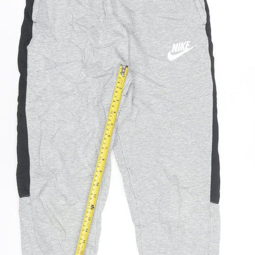 Nike Boys Grey Jogger Trousers XL 158-170cm Elastic Waist Pockets Sports