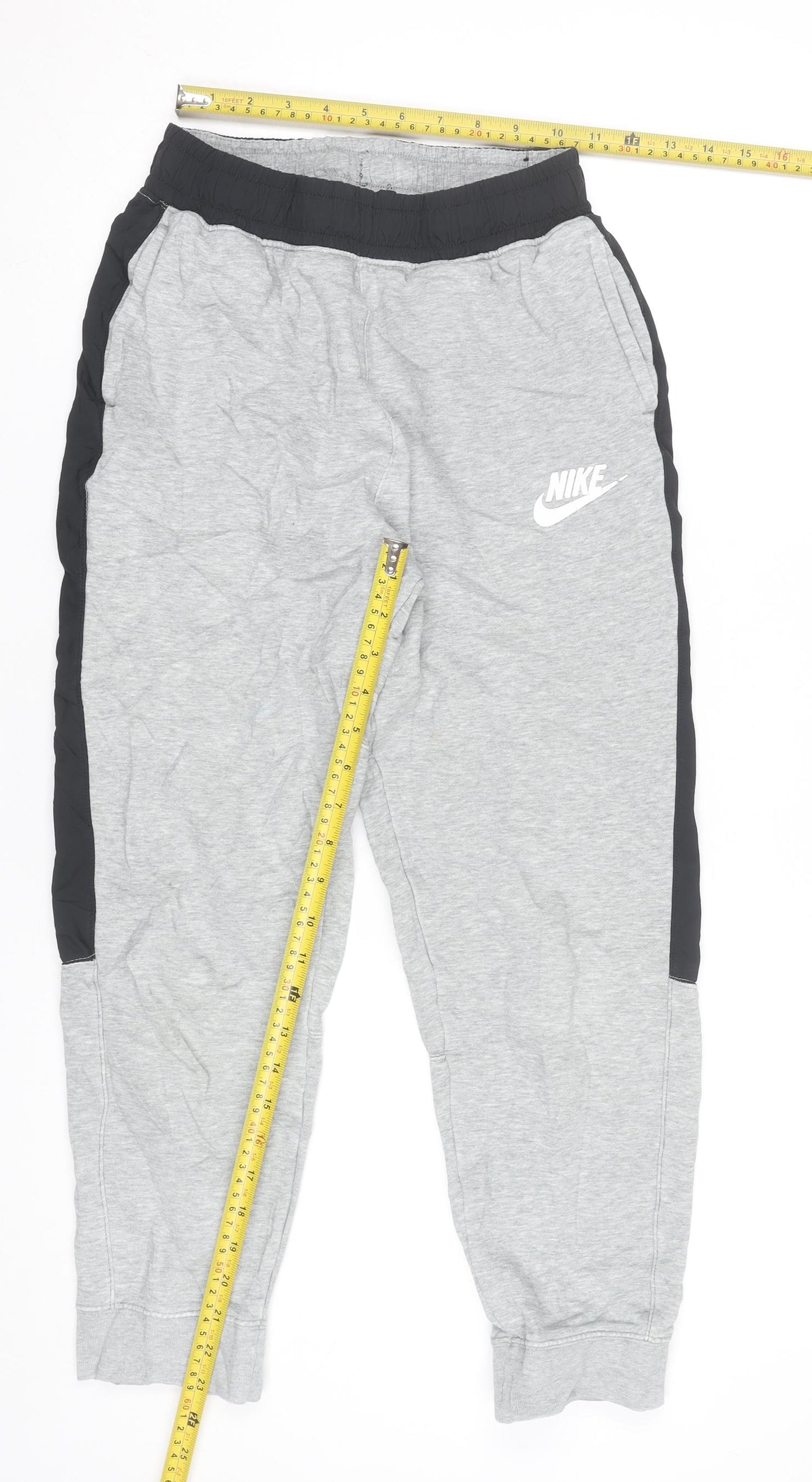 Nike Boys Grey Jogger Trousers XL 158-170cm Elastic Waist Pockets Sports