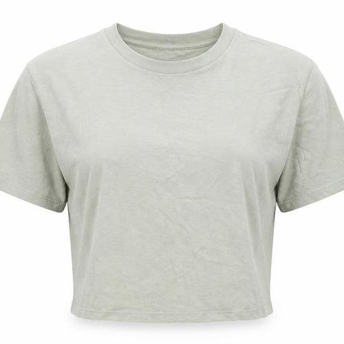 Uniqlo Women Green L Cropped Cotton T-Shirt Casual Top