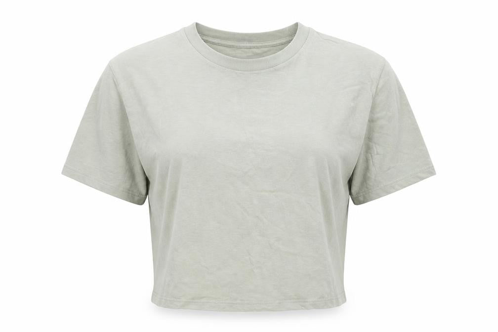 Uniqlo Women Green L Cropped Cotton T-Shirt Casual Top