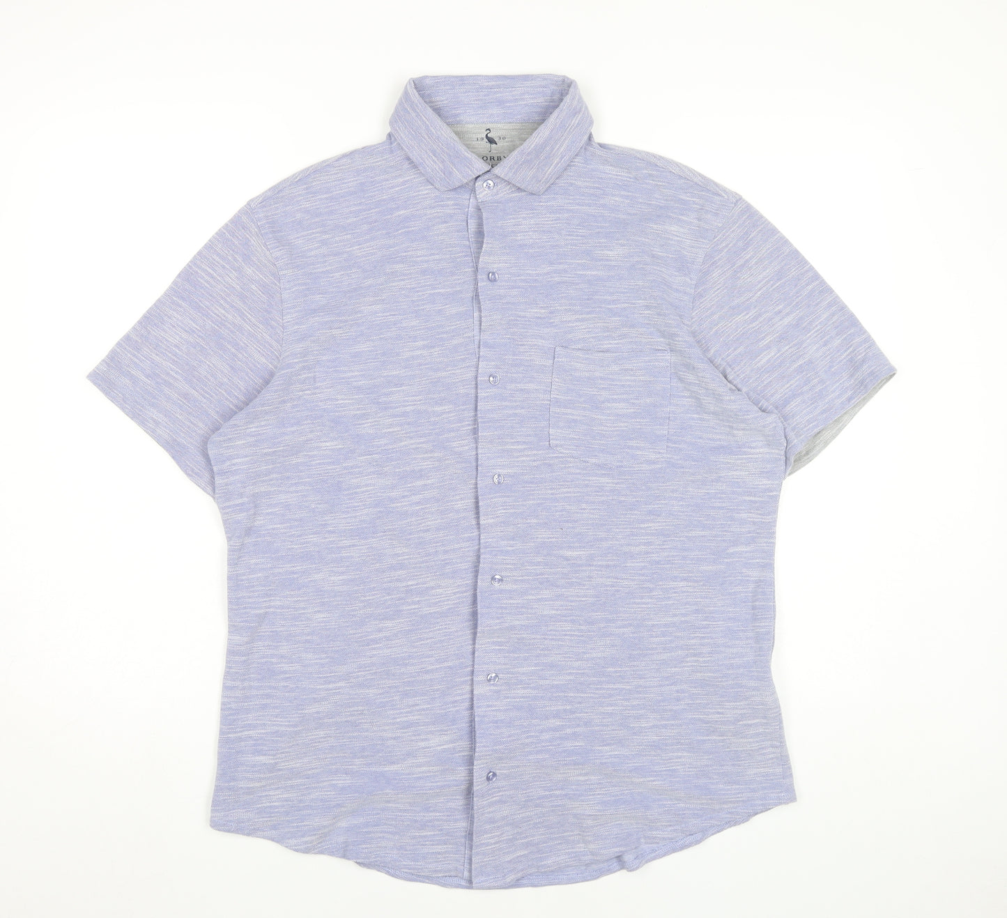 Tailorbyrd Men’s Blue Short Sleeve Button-Up Shirt Size L Casual