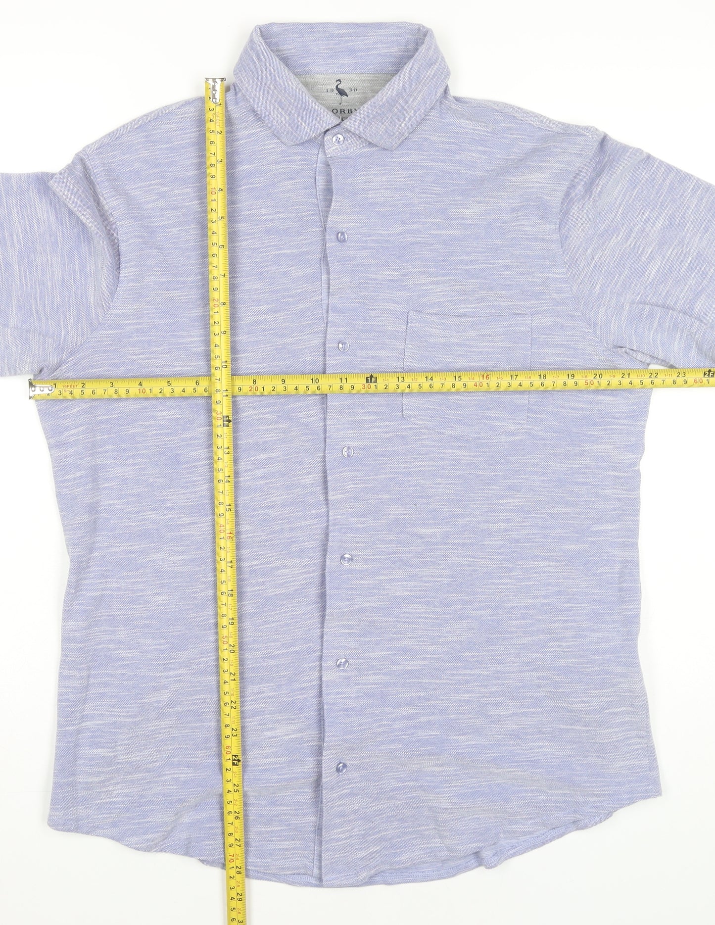 Tailorbyrd Men’s Blue Short Sleeve Button-Up Shirt Size L Casual