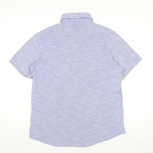 Tailorbyrd Men’s Blue Short Sleeve Button-Up Shirt Size L Casual