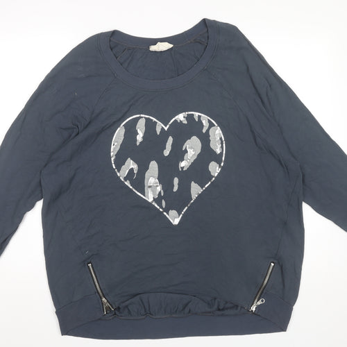 A Postcard From Brighton Women’s Blue Heart Jersey Top Size S