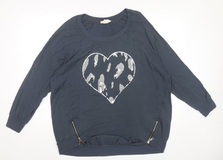 A Postcard From Brighton Women’s Blue Heart Jersey Top Size S