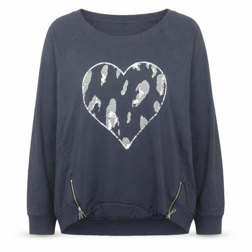 A Postcard From Brighton Women’s Blue Heart Jersey Top Size S