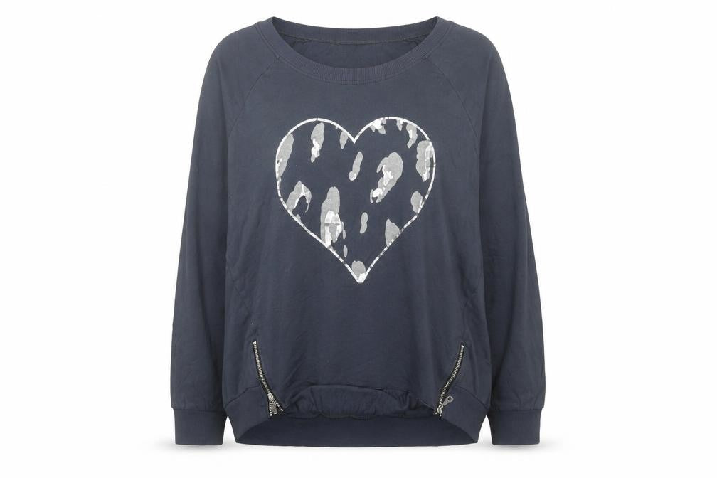 A Postcard From Brighton Women’s Blue Heart Jersey Top Size S