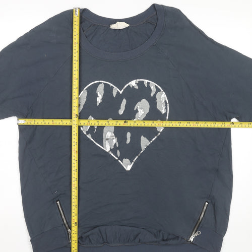 A Postcard From Brighton Women’s Blue Heart Jersey Top Size S