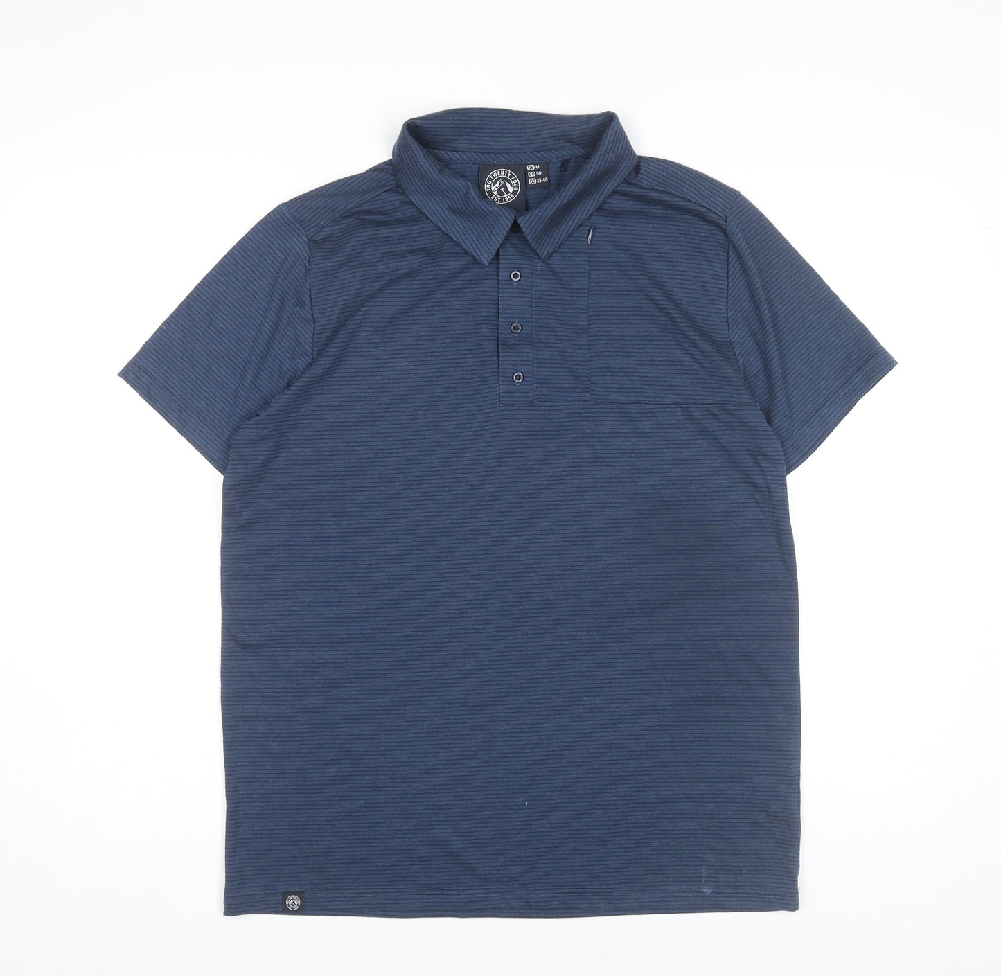 Tog Twenty Four Men’s Blue Striped Polo Shirt Size M Regular Fit