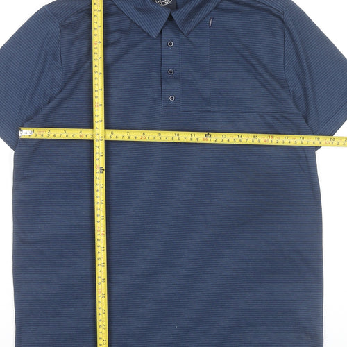 Tog Twenty Four Men’s Blue Striped Polo Shirt Size M Regular Fit